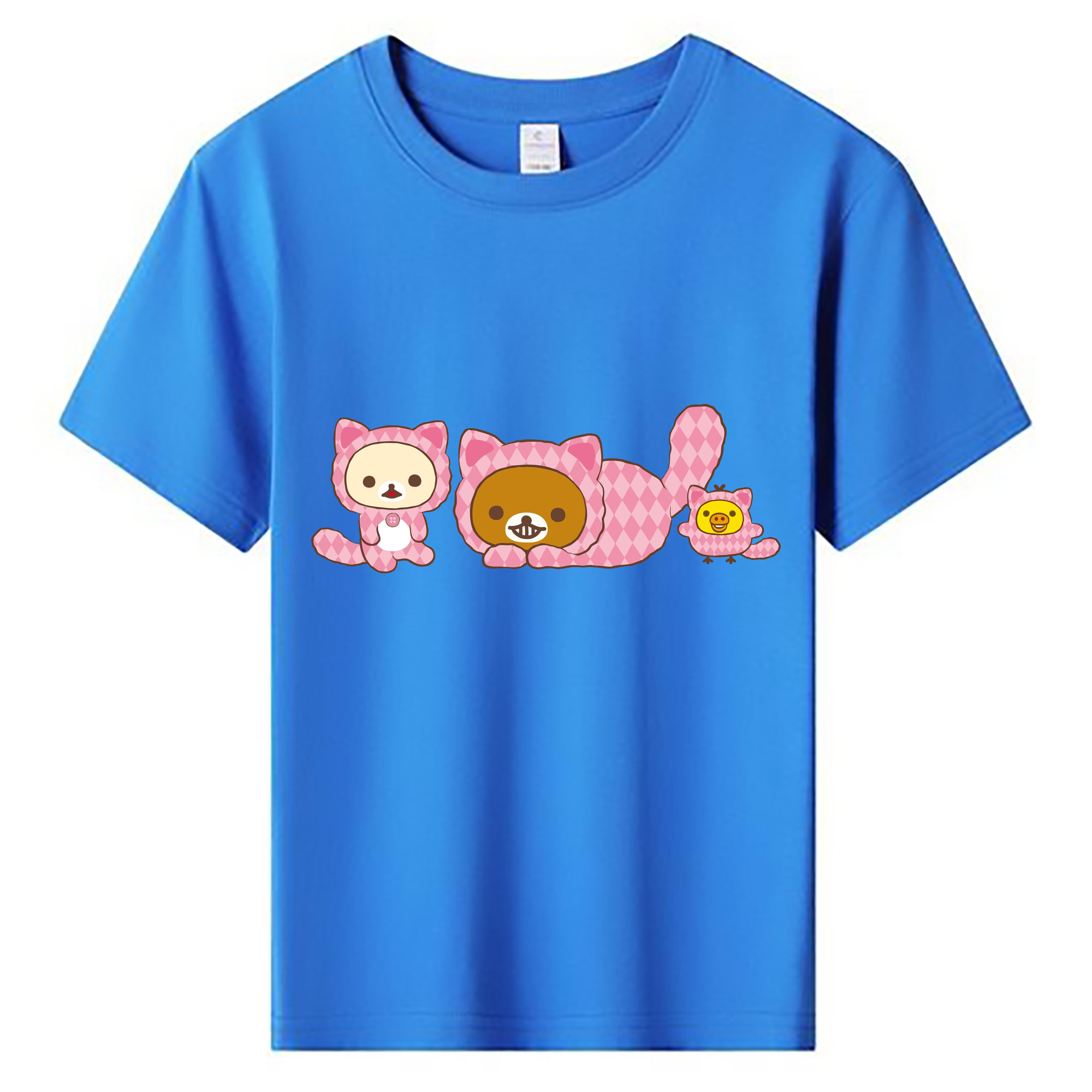 （画像用） リラックマ リラックマ キイロイトリ Rilakkuma Korilakkuma Kiiroitori 綿100％キッズTシャツ（フロントプリント）